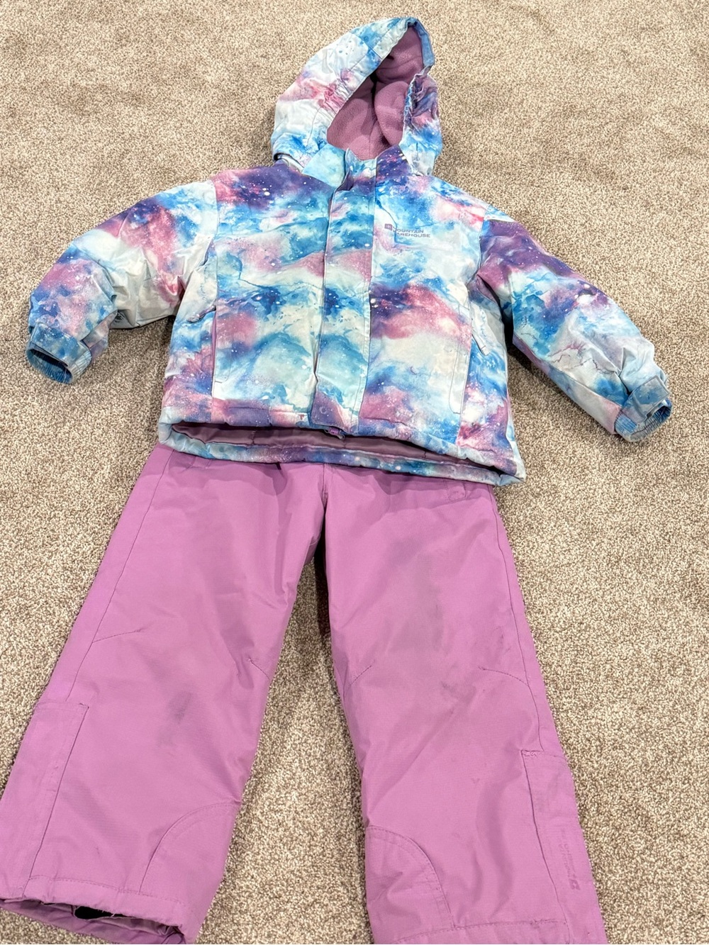 Mountain Warehouse Girls Galaxy Print Coat and Snow Pants Set